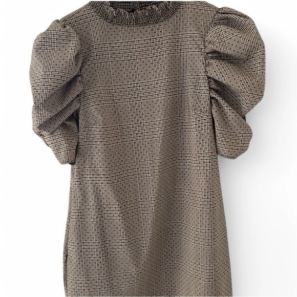 Zara Glen Plaid Puff Sleeve Dress - Picture 1 of 6
